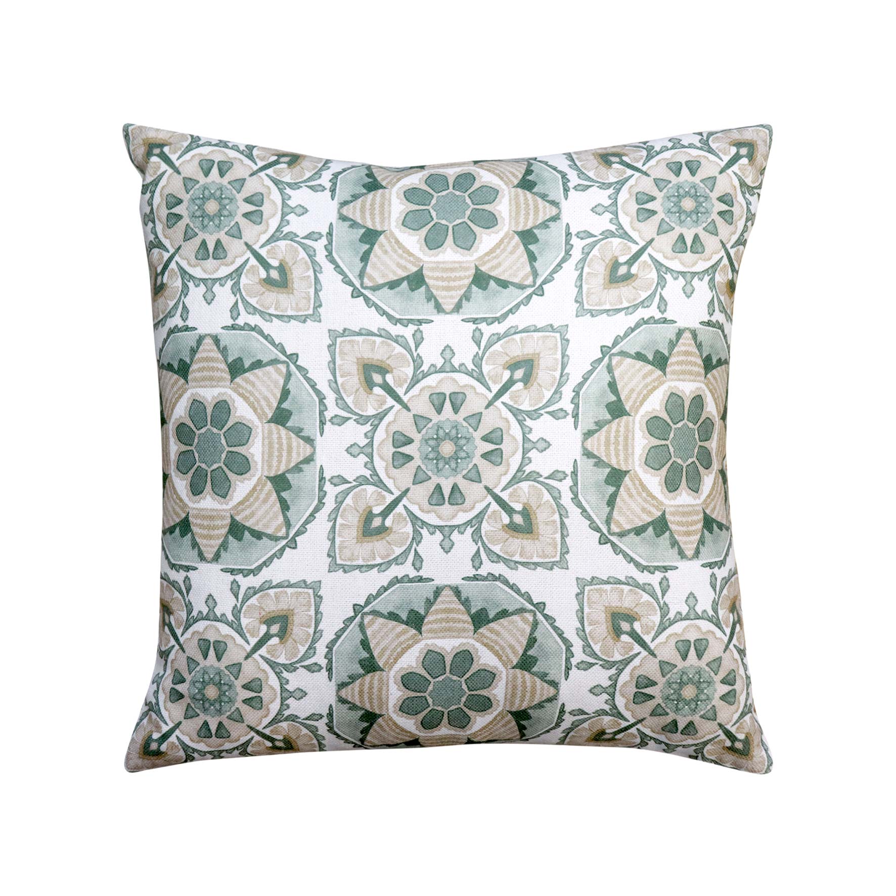 Tile Green Cushion | Madras Link