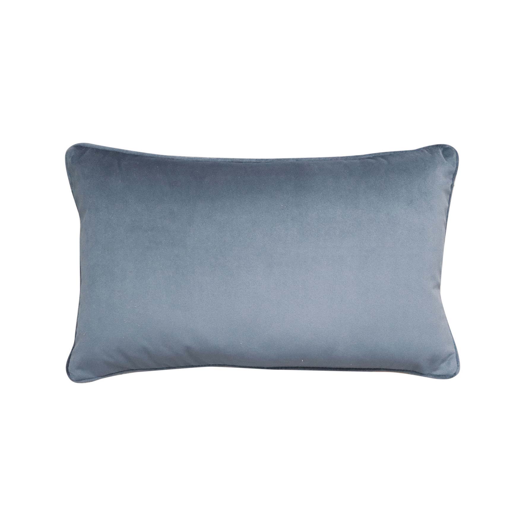 Mira Velvet Lumbar Cushion - Grey Blue | Madras Link