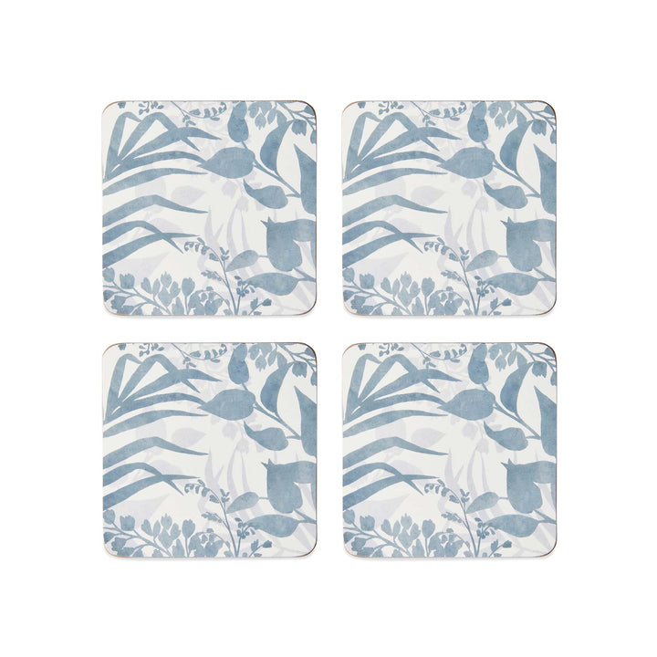 Isle Blue Grey Square Coaster - Set of 4 - Madras Link