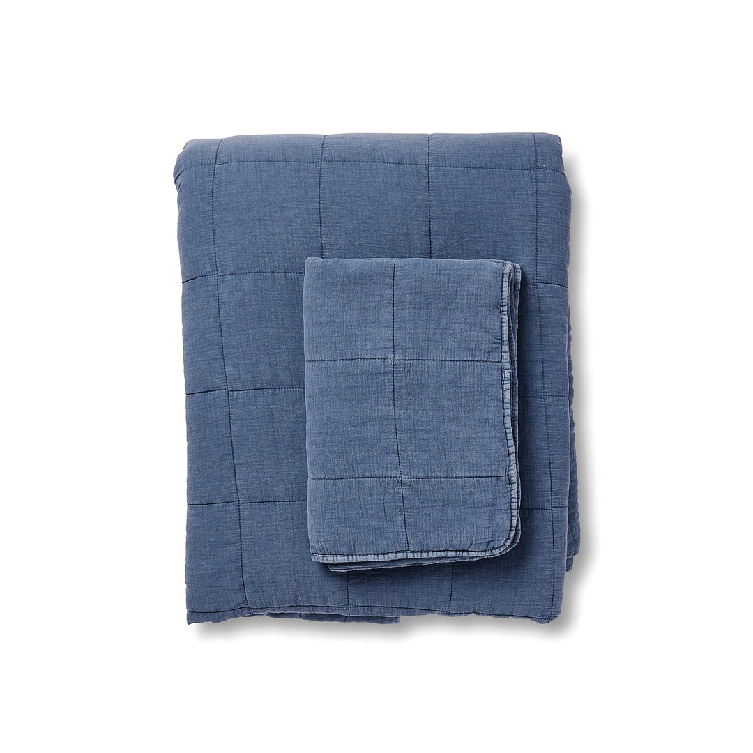 Bailey Washed Blue Stonewash Coverlet Set - Madras Link