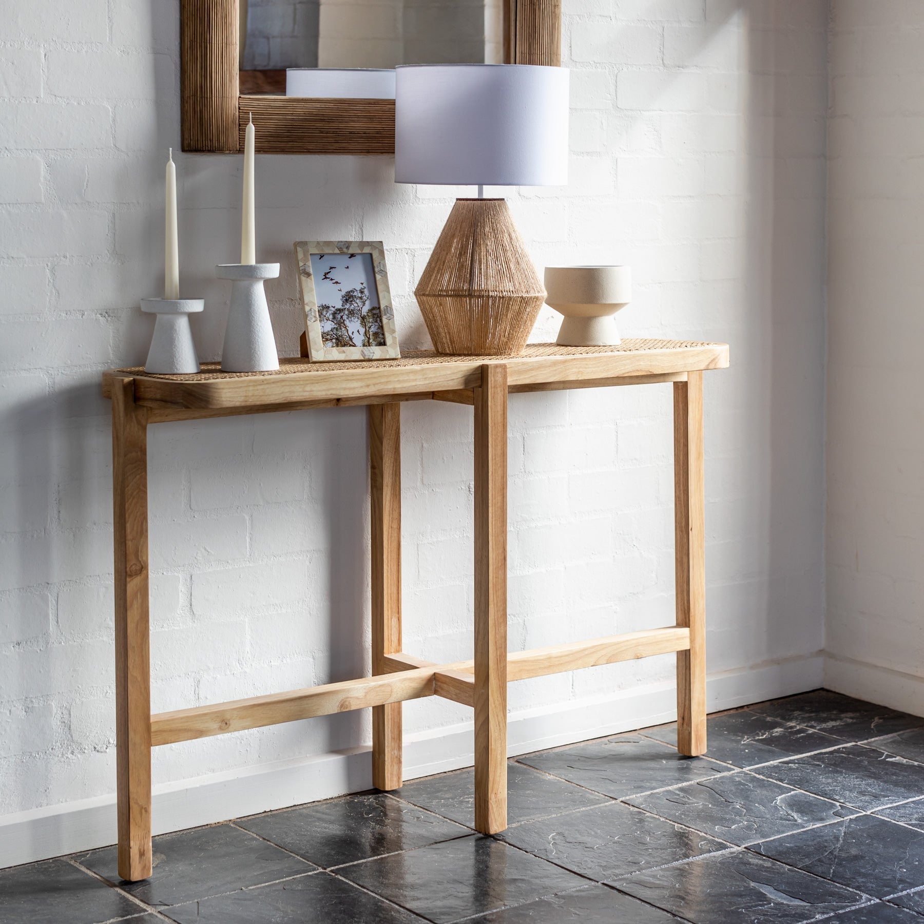 Lamp for store narrow console table